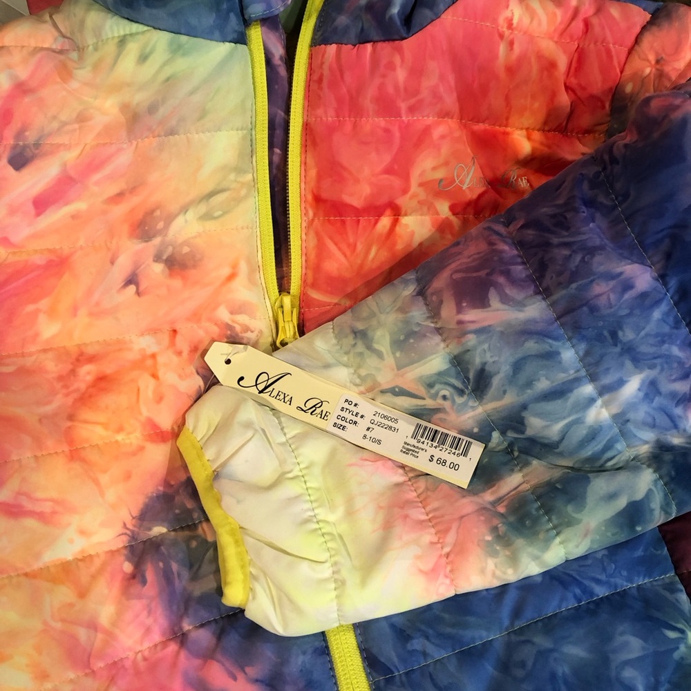 Alexa Rae Kids Colorful Tie-Dye Puffer Jacket - Picture 3 of 6